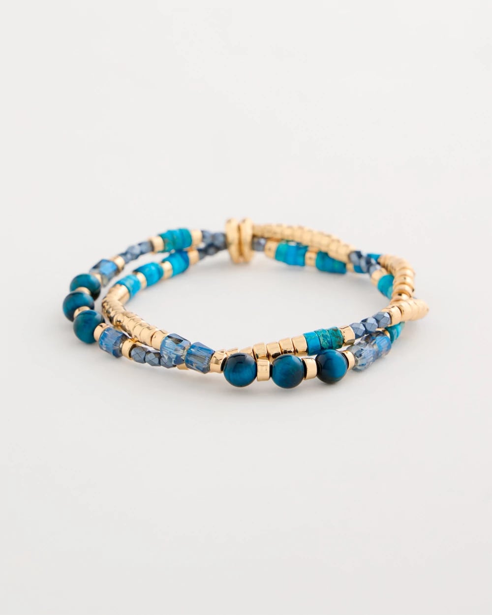 Chico's Genuine Teal Tiger's Eye Stretch Bracelet Teal