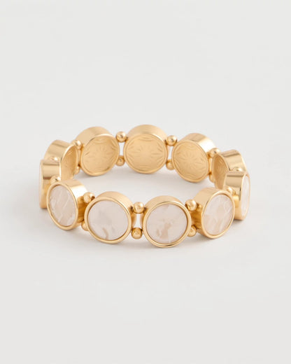 Chico's Pearlescent Goldtone Stretch Bracelet Gold