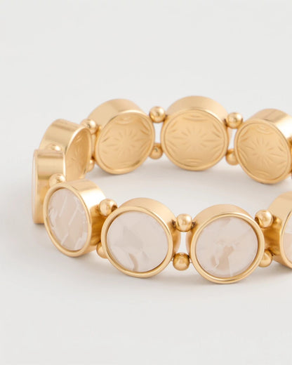 Chico's Pearlescent Goldtone Stretch Bracelet Gold