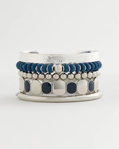 Chico's Navy Round Stretch Bracelet Navy