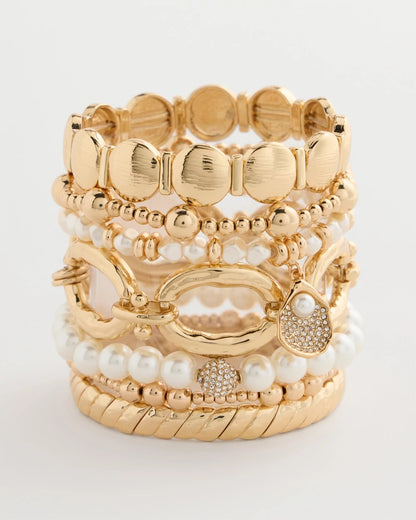 Chico's Pearlescent Stretch Hero Bracelet Pearl