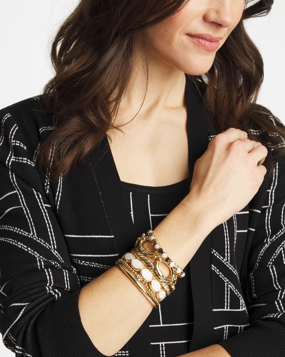 Chico's Pearl Mini Circle Stretch Bracelet Pearl