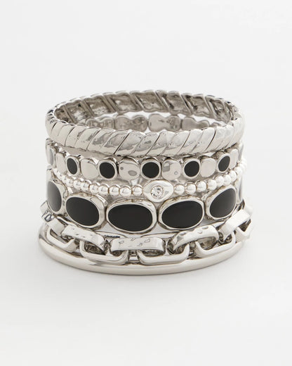 Chico's Black Large Stretch Bracelet Black