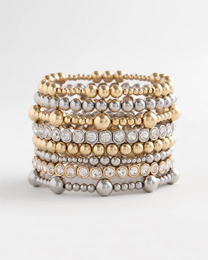 Chico's Gold-tone Small Bead Stretch Bracelet Gold