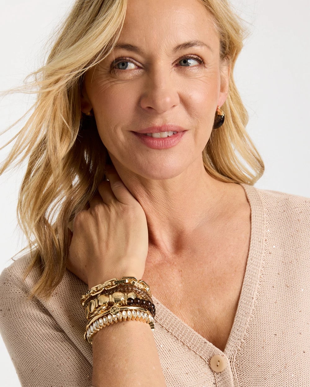 Chico's Neutral Fireball Stretch Bracelet Neutral
