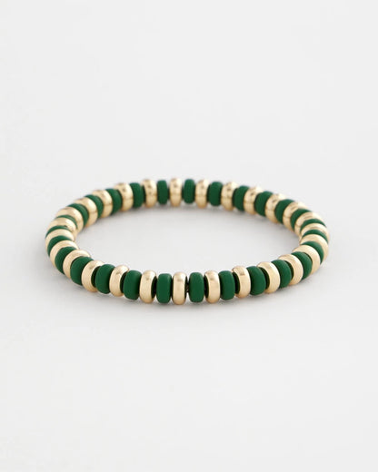 Chico's Green Gold Slice Stretch Bracelet Green