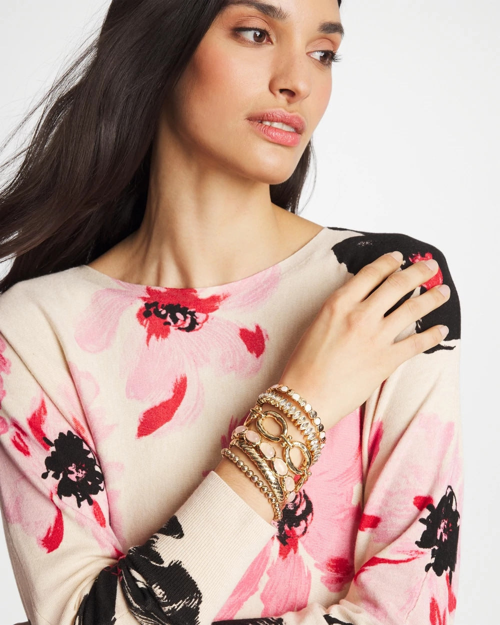 Chico's Blush Large Stretch Bracelet Blush
