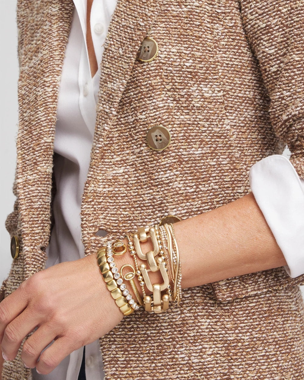 Chico's Golden Link Chain Bracelet Gold