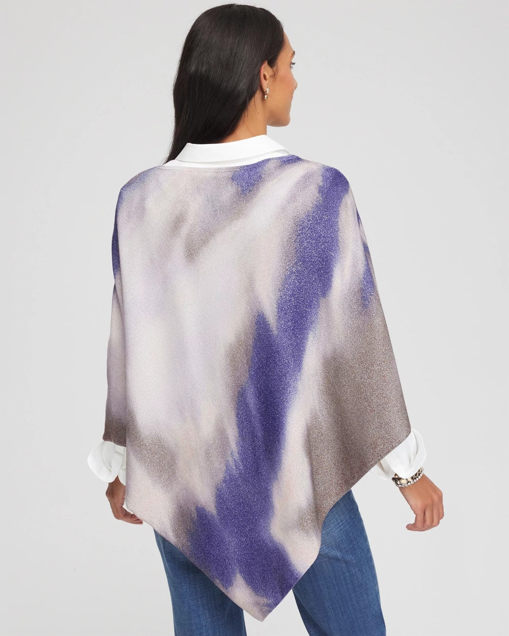 Chico's Convertible Knit Poncho English Cream