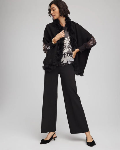 Chico's Faux Fur Cocoon Black