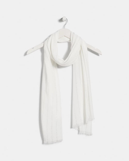 Chico's Lurex Oblong Scarf White
