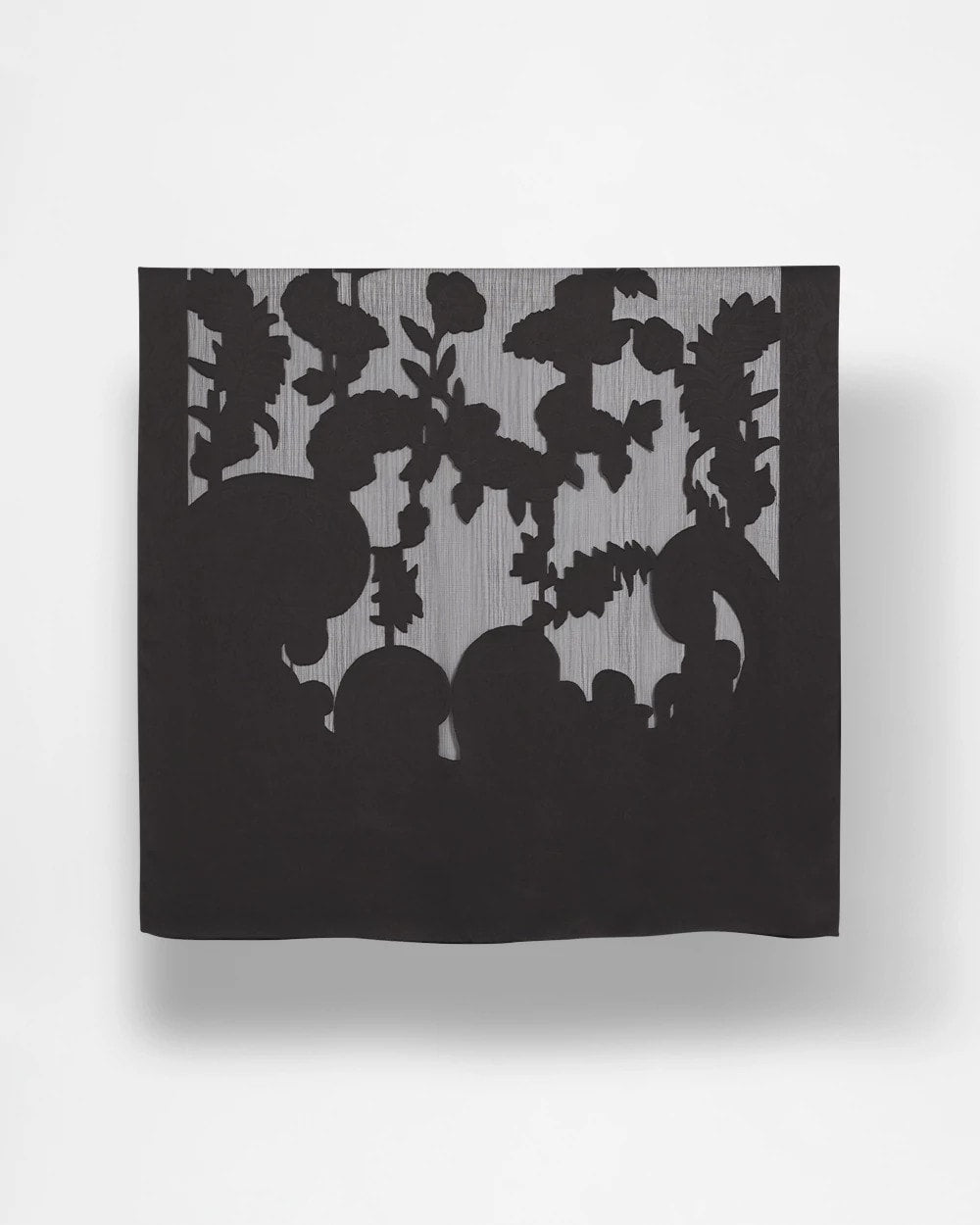 Chico's Floral Burnout Oblong Scarf Black
