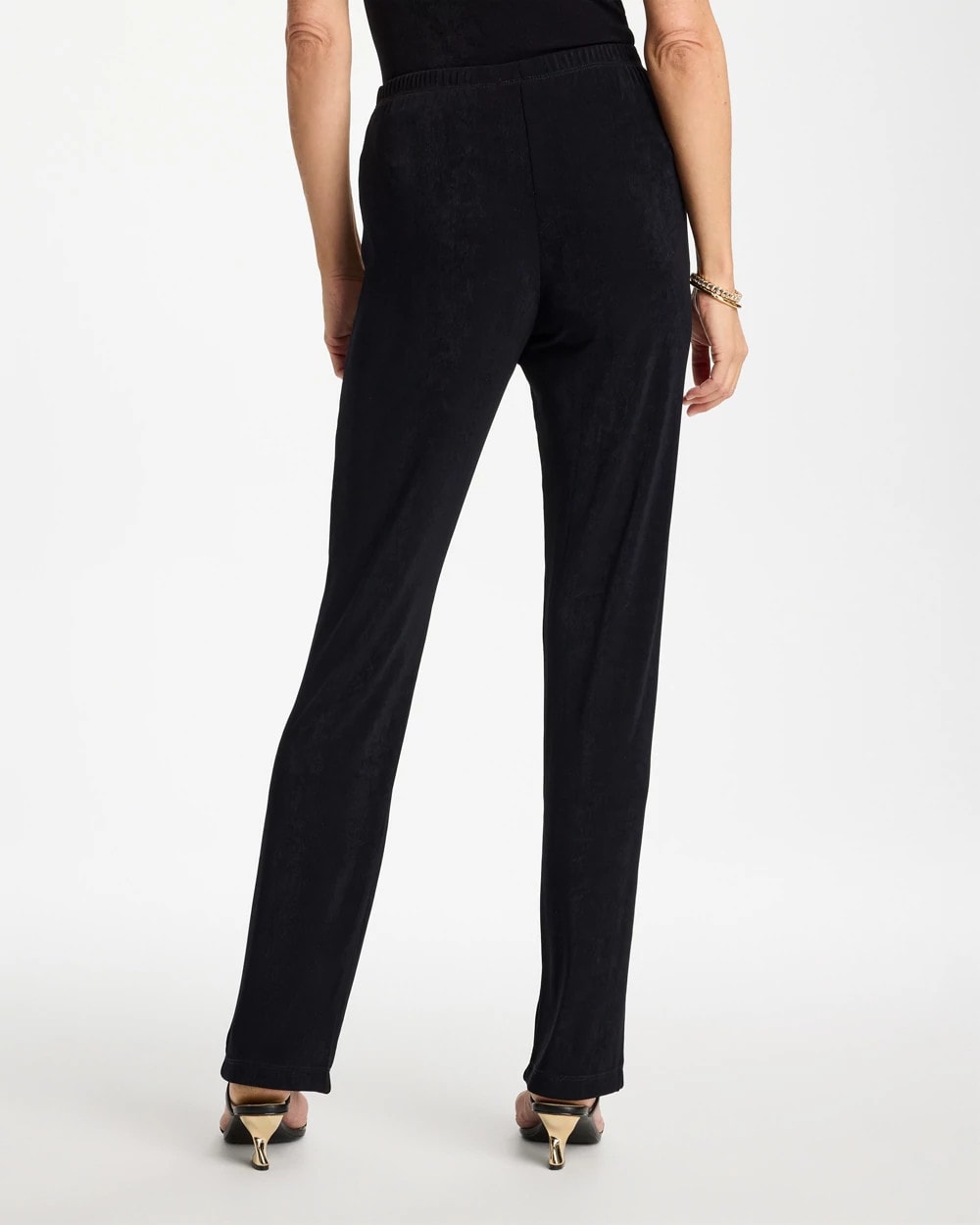 Chico's Petite Travelers™ Crinkle Textured Pants Black