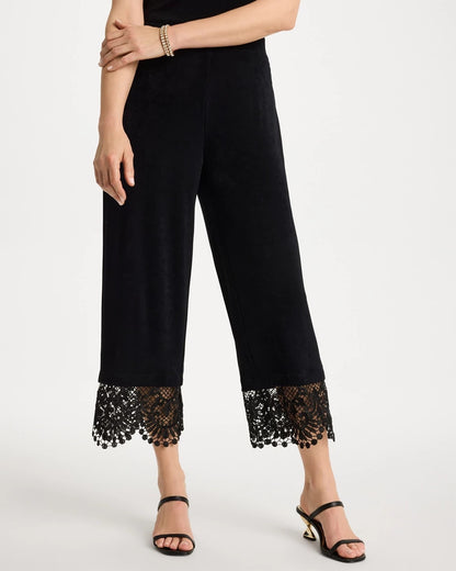 Chico's Travelers™ Lace Trim Cropped Pants Travelers Black