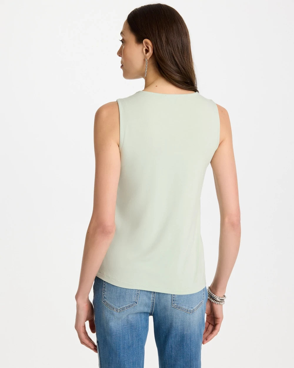 Chico's Mermaid Sequin Mesh Crochet Tank Blue Orchid