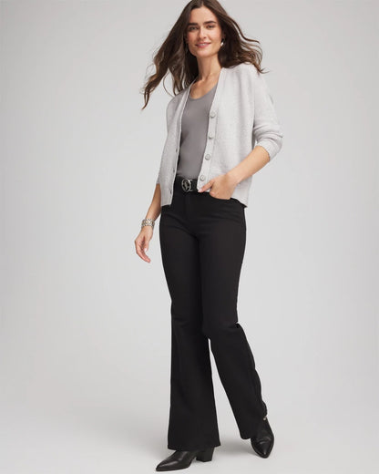 Chico's Shine Boyfriend Cardigan Dove Gray