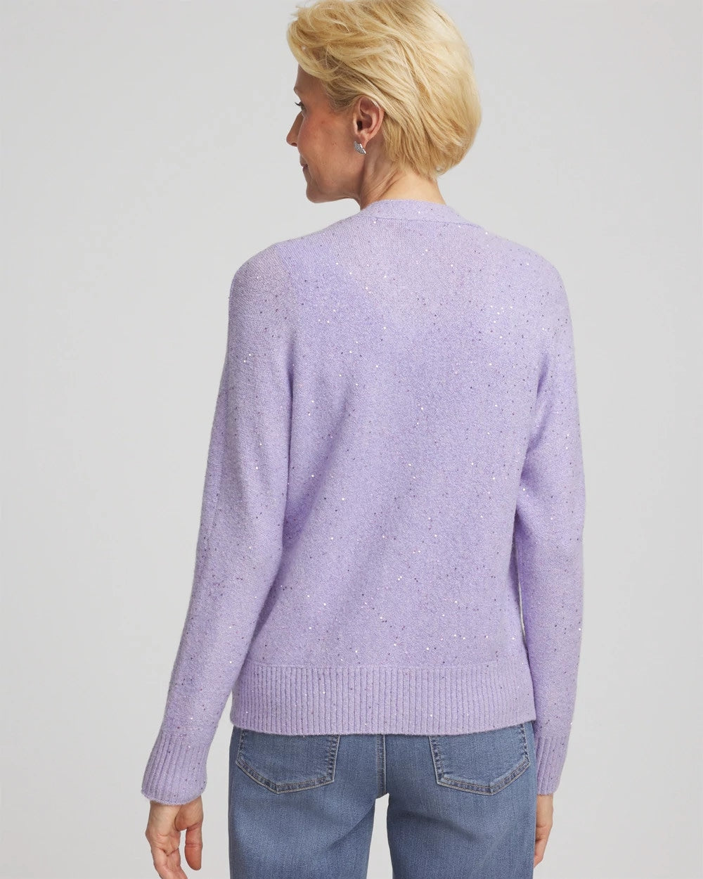 Chico's Shine Boyfriend Cardigan Lilac Mist