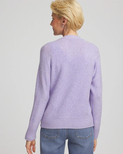Chico's Shine Boyfriend Cardigan Lilac Mist