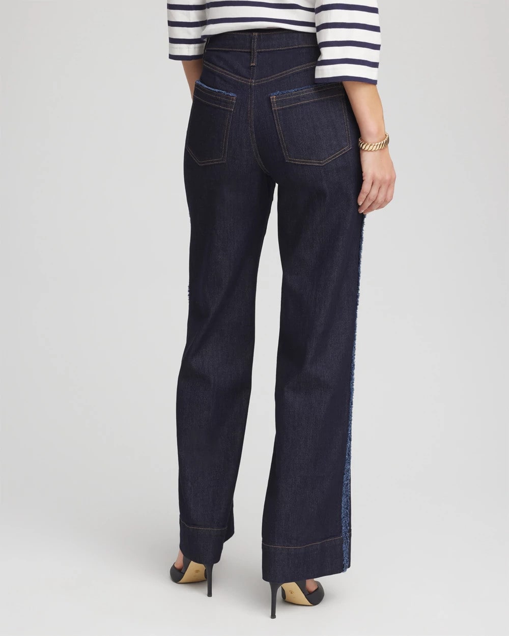 Chico's Frayed High-Rise Wide-Leg Jeans Cedar Rinse