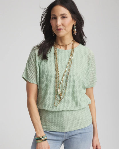 Chico's Convertible Multi-Strand Jade & Faux Pearl Charm Necklace White/Gold