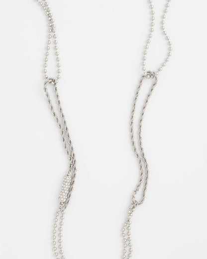 Chico's Long Silver Ball Chain Single Strand Silver