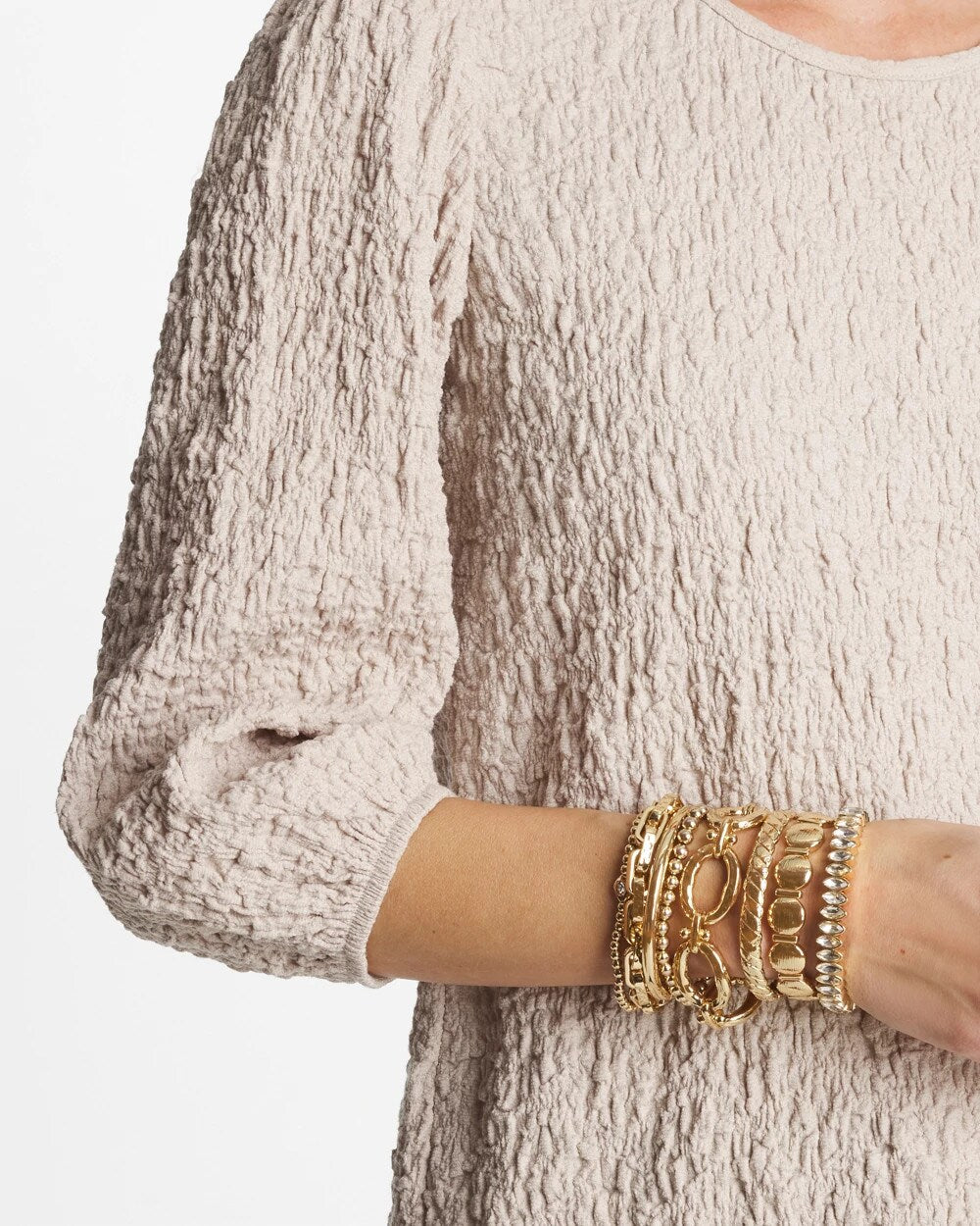 Chico's Gold Link Stretch Bracelet Gold