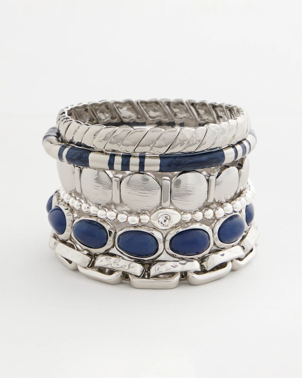 Chico's Silver Link Stretch Bracelet Silver