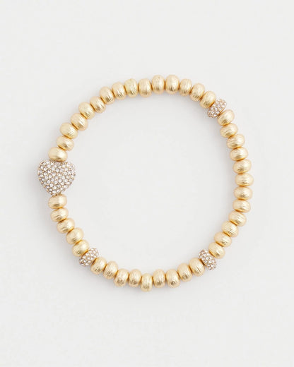 Chico's Gold Heart Stretch Bracelet Gold