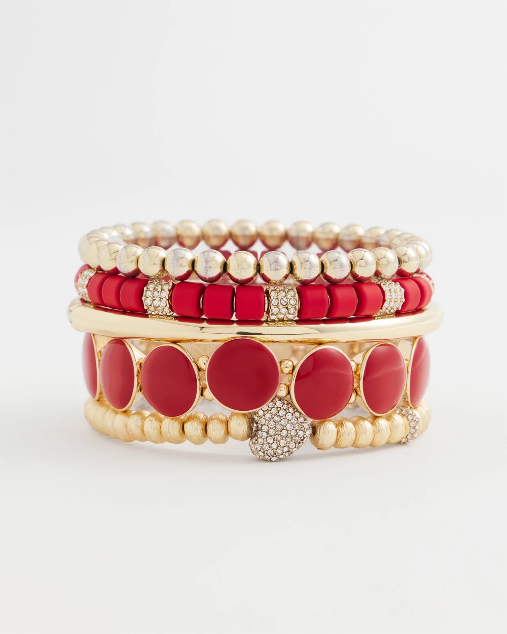 Chico's Gold Heart Stretch Bracelet Gold
