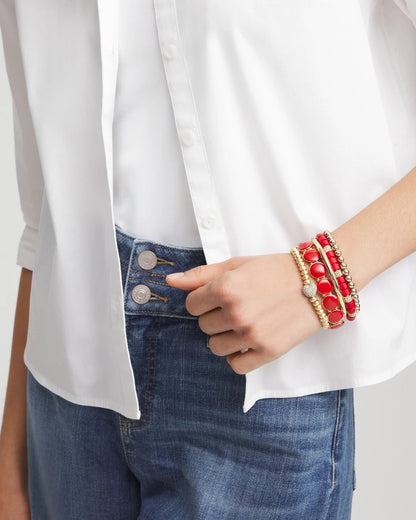 Chico's Gold Heart Stretch Bracelet Gold