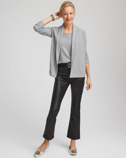 Chico's Cozy Cardigan Fog Heather Gray