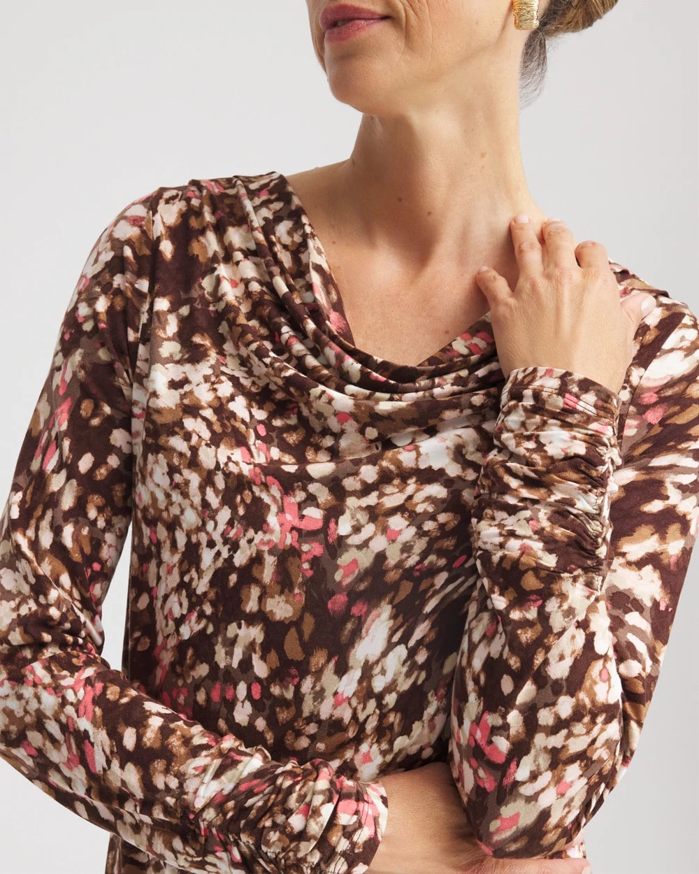 Chico's Touch of Cool™ Cowlneck Tee Cacao