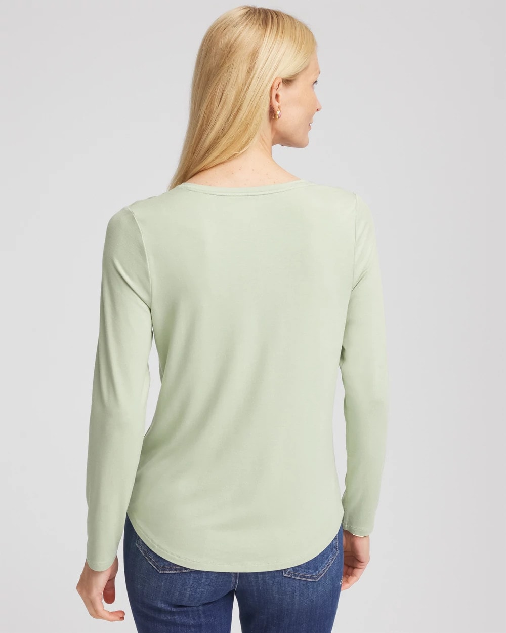 Chico's Touch of Cool™ V-Neck Layering Tee Sage Meadow