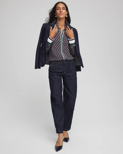 Chico's Faux Silk Twill Shirt Passport Blue