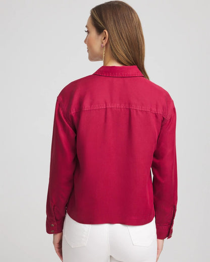 Chico's Tencel™ Classic Fit Shirt Russet Red