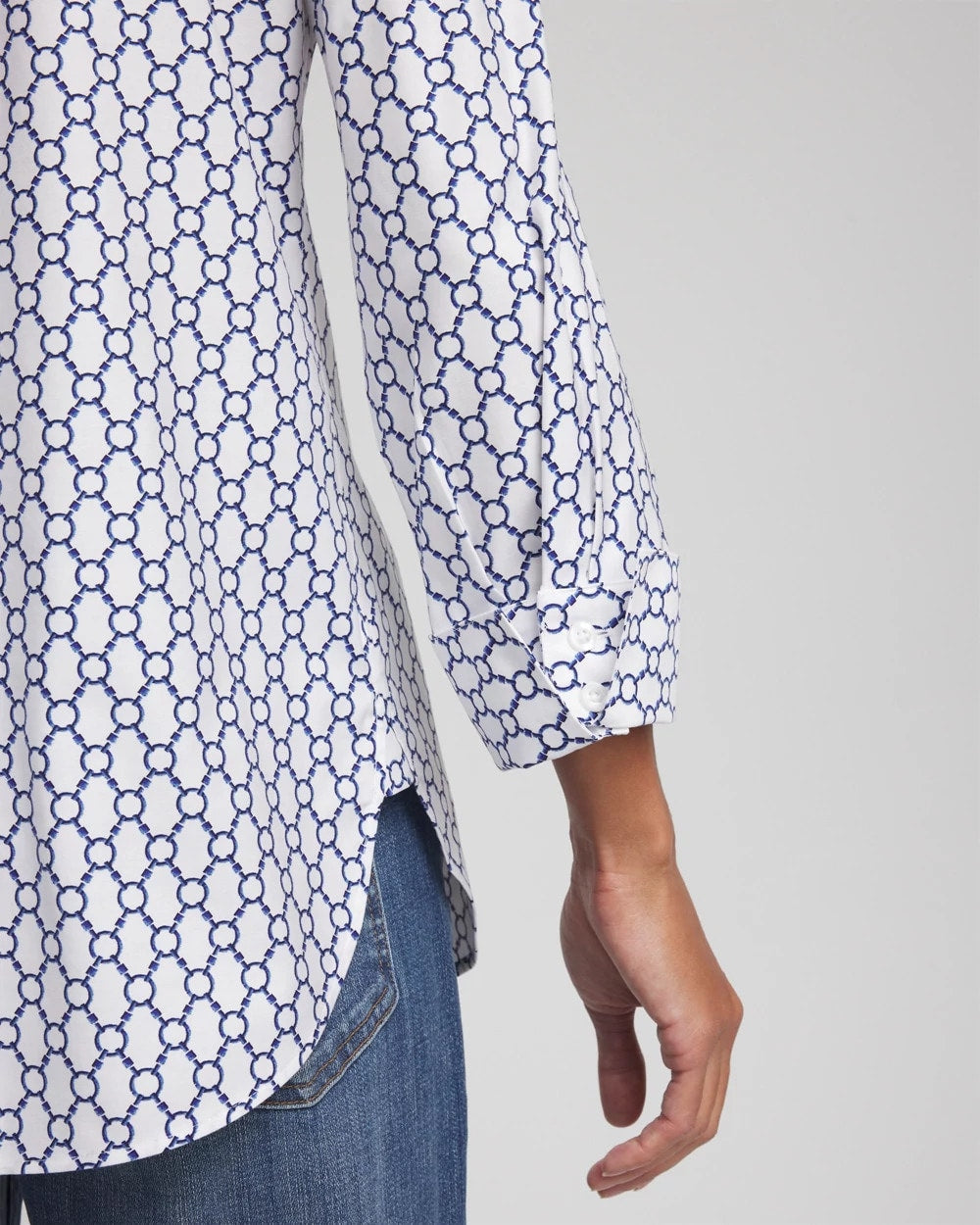 Chico's No Iron™  Chain Connection Shirt Passport Blue