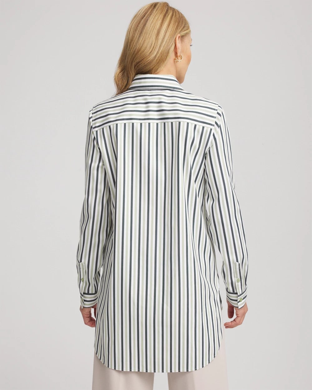Chico's No Iron™ Striped Shirt Sage Meadow