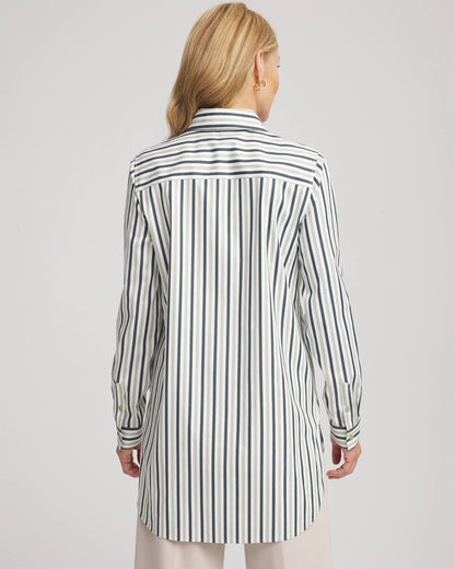 Chico's No Iron™ Striped Shirt Sage Meadow