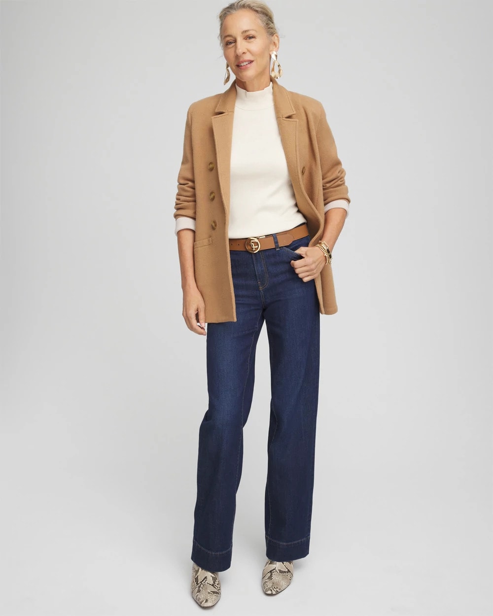 Chico's Ella Mockneck Sweater English Cream
