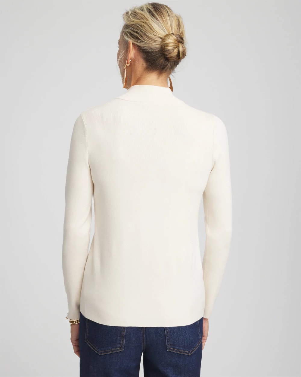 Chico's Ella Mockneck Sweater English Cream