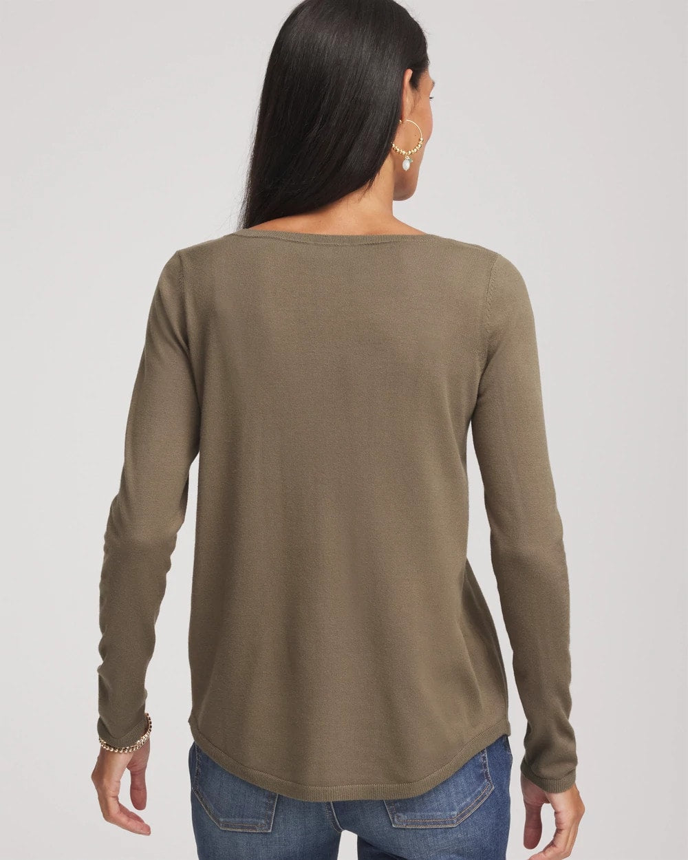 Chico's Ella Bateau Pullover Sweater Nettle Leaf