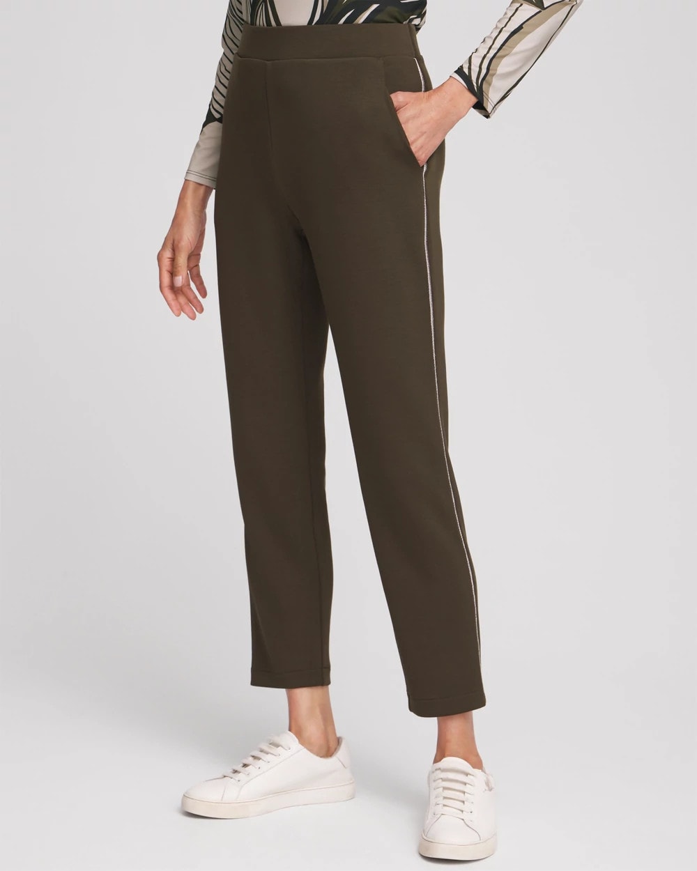 Chico's Zenergy® Caviar Bead Scuba Ankle Pants Primordial Forest
