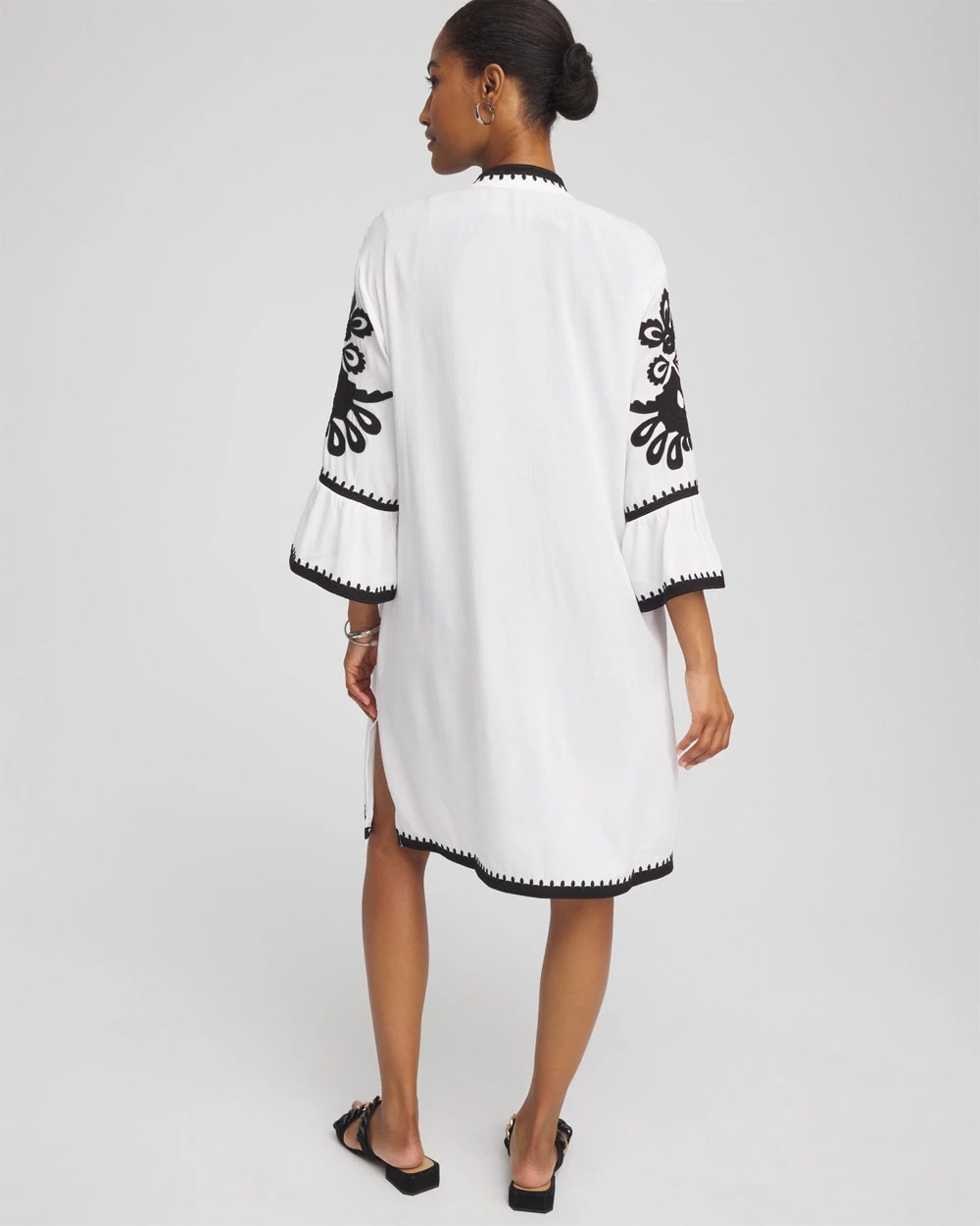 Chico's Embroidered Beach Swimsuit Cover Up Alabaster