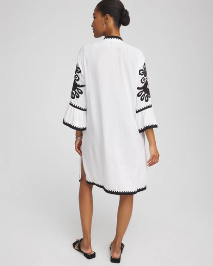 Chico's Embroidered Beach Swimsuit Cover Up Alabaster