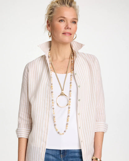Chico's Neutral Long Layering Necklace Neutral