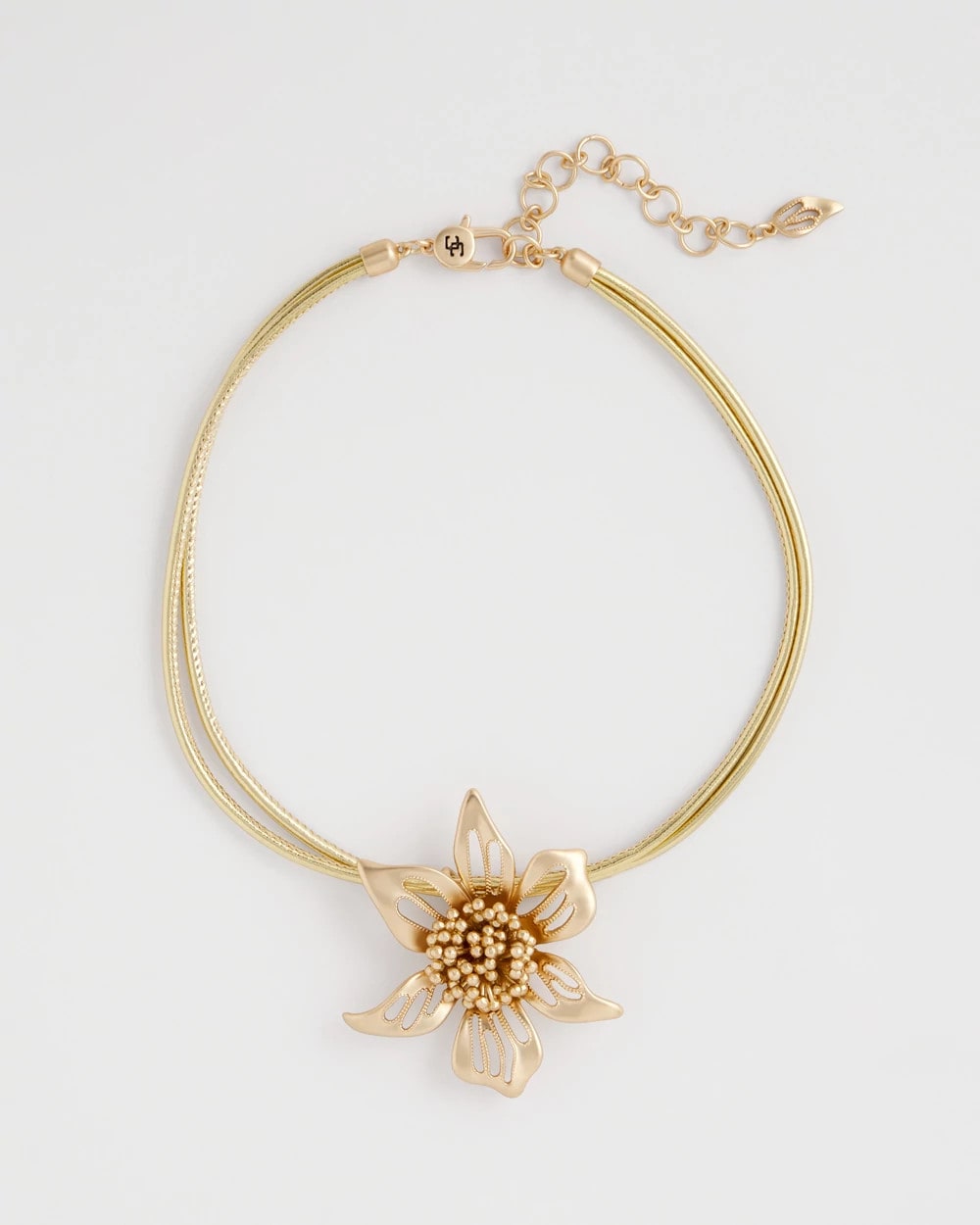 Chico's Gold Flower Pendant Necklace Gold