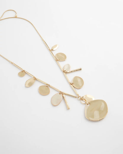 Chico's Gold Long Single Strand Necklace Gold
